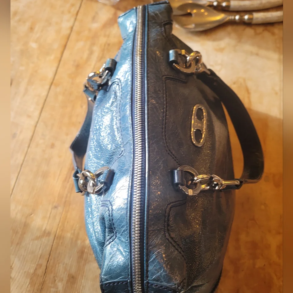 CELINE Shoulder Leather Blue Bag